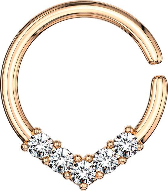 Image du produit Star Piercing Micro piercing anneau rose doré rond avec des cristaux (Laiton)