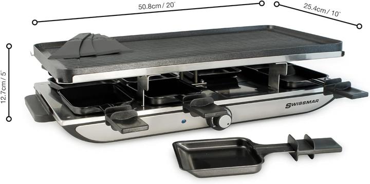 Produktbild Swissmar Raclette-Grill für 8 Personen mit Pannetjes, Grillplatte und Antihaftbeschichtung