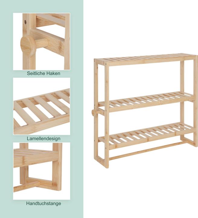 Image du produit Relaxdays Étagère murale (60 x 15 x 54 cm)