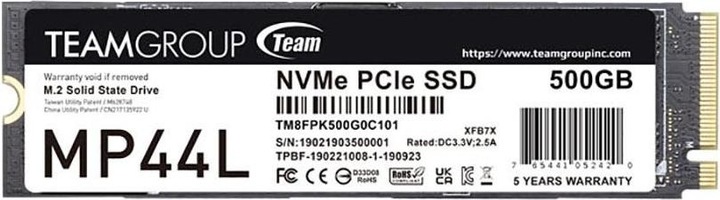 Actual product image Teamgroup MP44L (500 GB, M.2 2280)