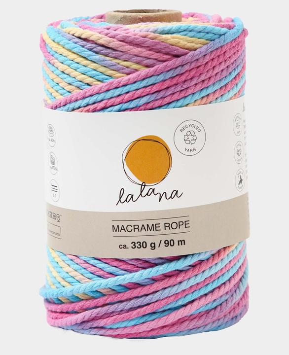 Immagine prodotto Lalana Macrame, Corda Macrame, Filo per annodare 3 mm x 90 m, 330 g (90 m)