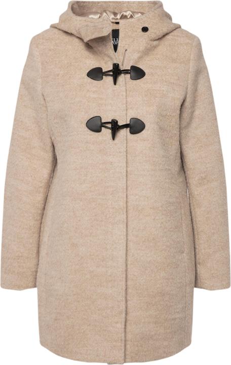 Image du produit Ulla Popken Duffle-coat en laine mélangée, ligne en A avec capuche, manches longues et boutons oblongs (42, 44)