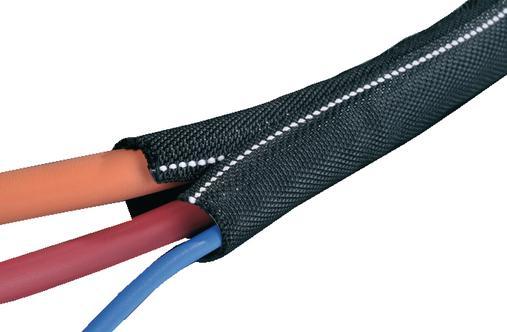 Actual product image HellermannTyton Braided hose 16...19 mm black with white threads (Cable conduit, 1 cm)