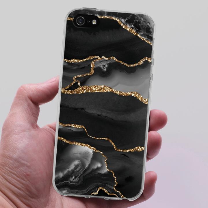 Produktbild DeinDesign Silikon Hülle für Apple iPhone 5s Handyhülle Case Smartphone Schutzhülle Glitzer Look Marmor (Apple iPhone 5s)