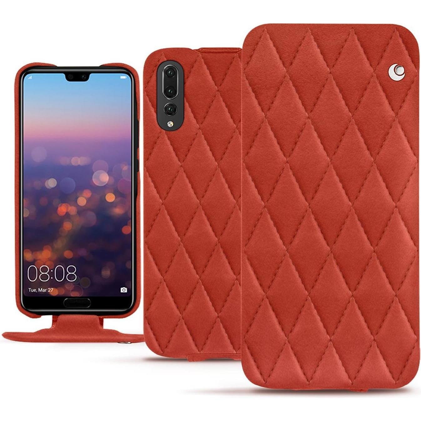 Noreve Lederschutzhülle vertikal (Huawei P20 Pro), Smartphone Hülle, Orange