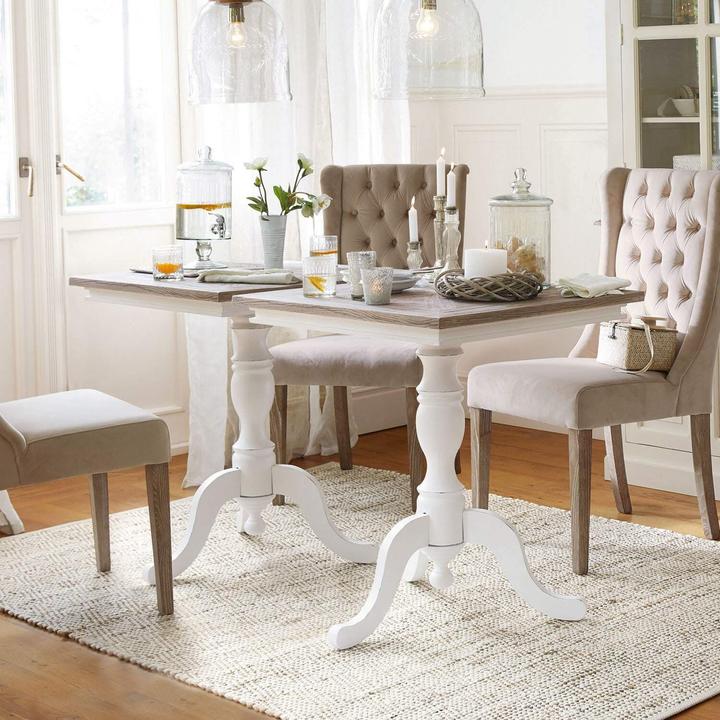 Actual product image Loberon Table Kingston white/brown (70, H, B)