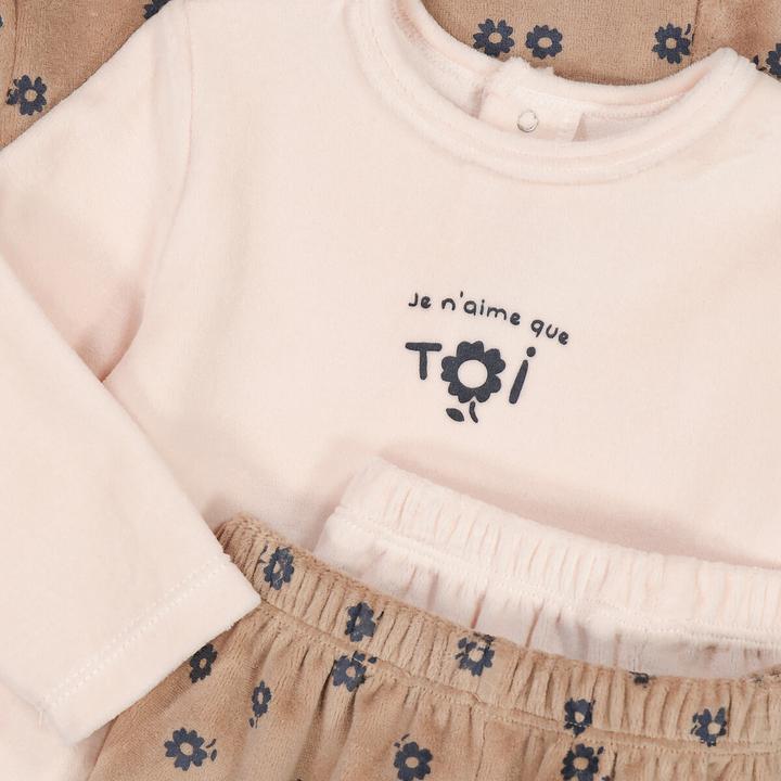 Produktbild La Redoute Collections 2er-Pack Samt-Pyjamas mit Blumen (86)