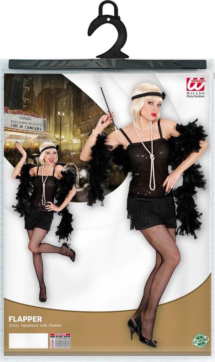 Produktbild Widmann Charleston Kleid mit Stirnband und Feder Schwarz (L)