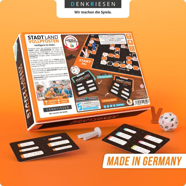Actual product image Denkriesen Stadt Land Vollpfosten - Board game + Junior expansion (d) (German, 4 - 12 Players)