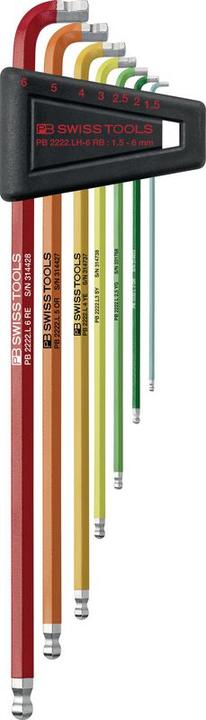 PB Swiss Tools Winkelstiftschlüssel-Satz PB 2222.LH-6 RB