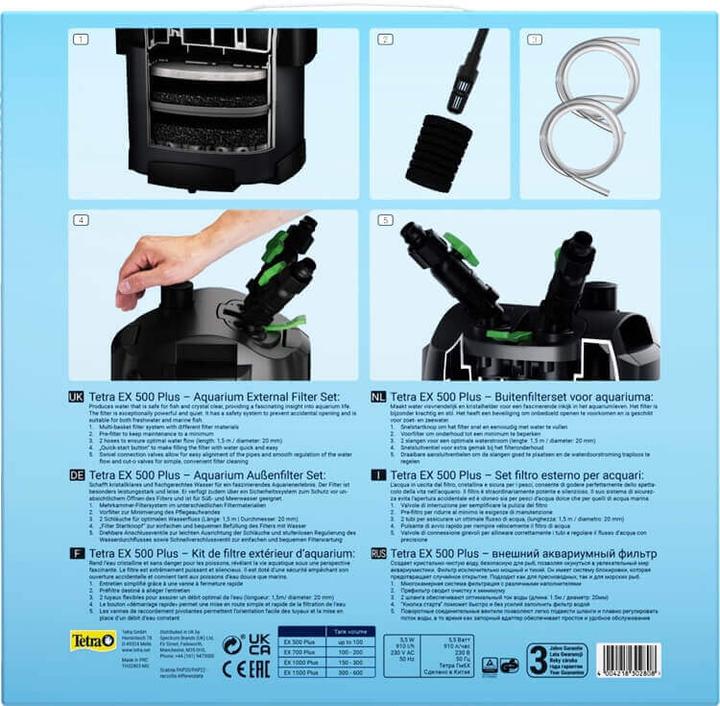 Productafbeelding Tetramin EX 500 Plus Externe Filter Complete Set (100 l, Extern filter, Zeewater)