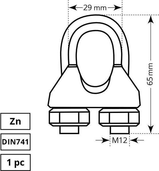 Actual product image Haushalt Rope Strainer 16 mm Zn 1dd (16 mm, Galvanized)