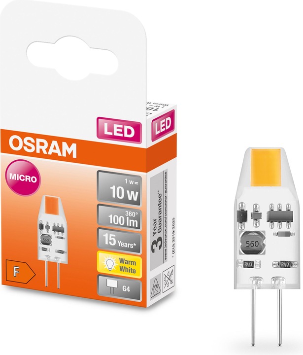 Actual product image Osram Star Pin Micro (G4, 1 W, 100 lm, 1 x, F)