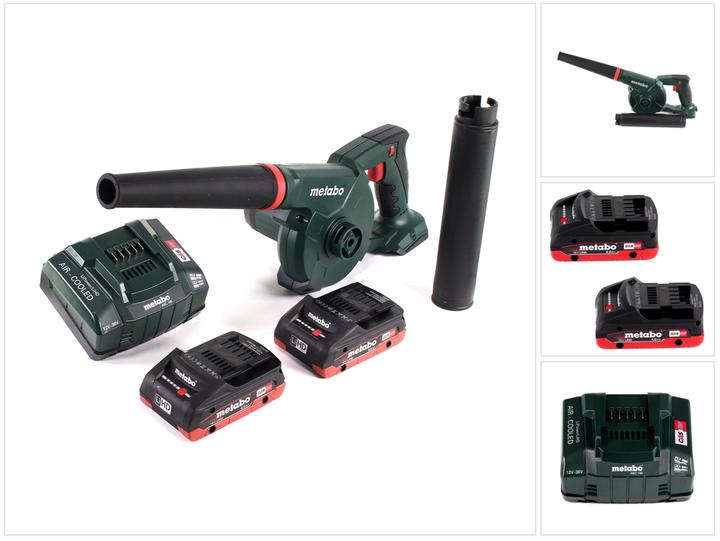 Actual product image Metabo AG 18 Battery blower 18 V + 2x LiHD battery 4.0 Ah + charger (Rechargeable battery operated, Leaf vacuums)