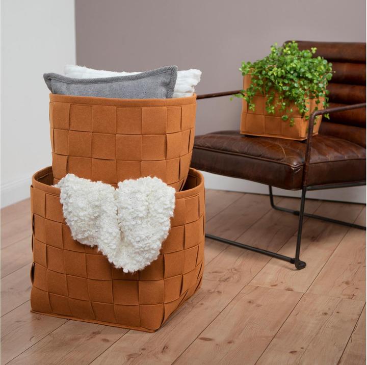 Actual product image N8werk Felt storage basket 40 cm rust brown (1 x, 40 x 30 x 30 cm)