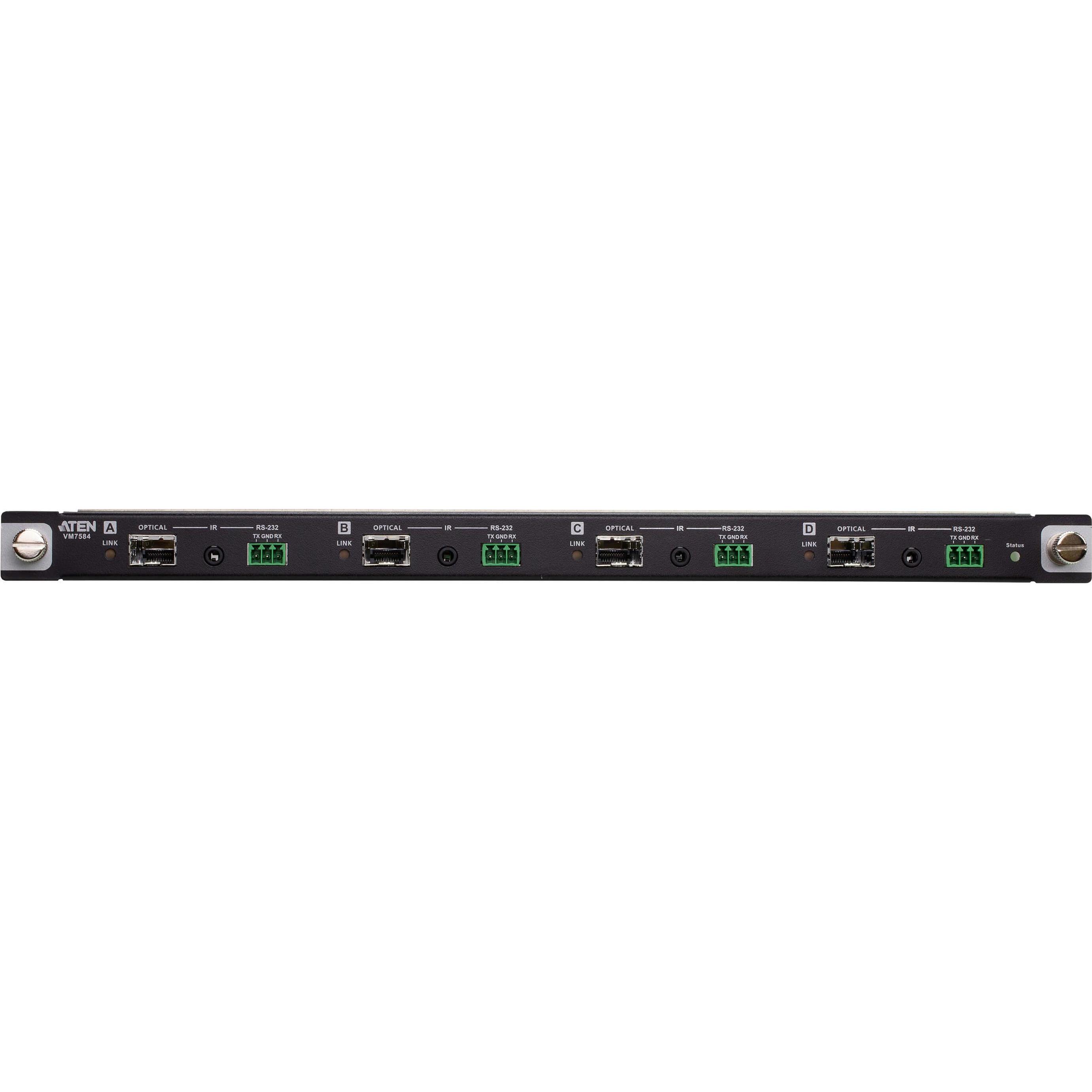 Thumbnail - Aten VM7584K1 - Erweiterungsmodul - 10 Gigabit SFP+ x 4 + IrDA x 4 + RS-232 x 4, KVM Switch, Schwarz