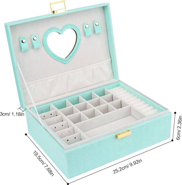 Produktbild Only-Bags.Store Schmuckkästchen, grosses Schmuckkästchen mit Spiegel für Samt-Schmuckkästchen