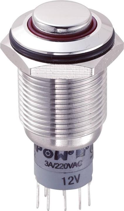 Produktbild Tru Components 701873 LAS2GQH-22ZE/R/12V/S/P Vandalismusgeschützter Druckschalte