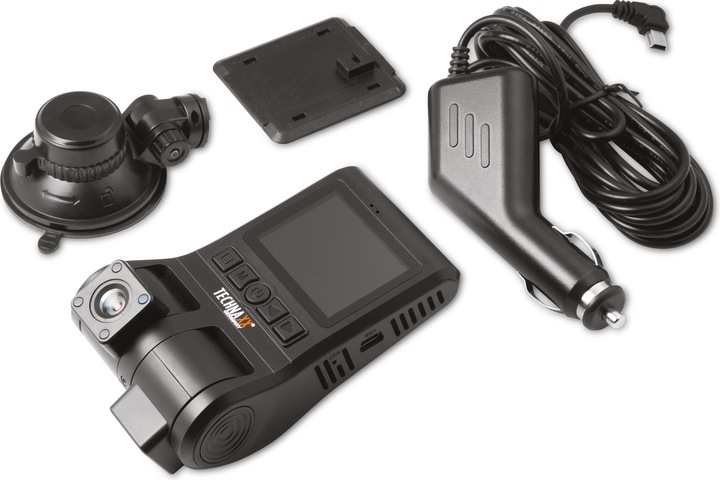 Actual product image Technaxx FullHD Dual Dashcam "TX-185 (GPS receiver, Built-in display, Built-in microphone, Rechargeable battery, Night vision, Accelerometer, Wi-Fi, Full HD)