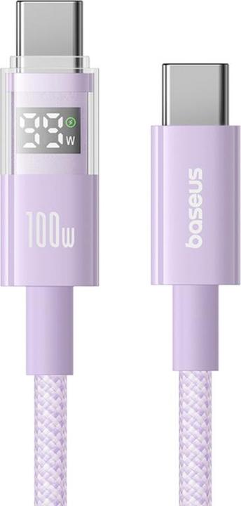 Image du produit Baseus Câble USB-C vers USB-C Display 2, 100W, 5A, 1m, pourpre (1 m, 100 W)