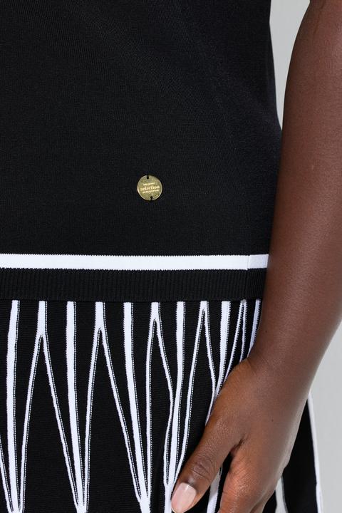 Produktbild Ulla Popken Pullover, Feinripp-Strick, kurz, V-Ausschnitt, Halbarm (58)