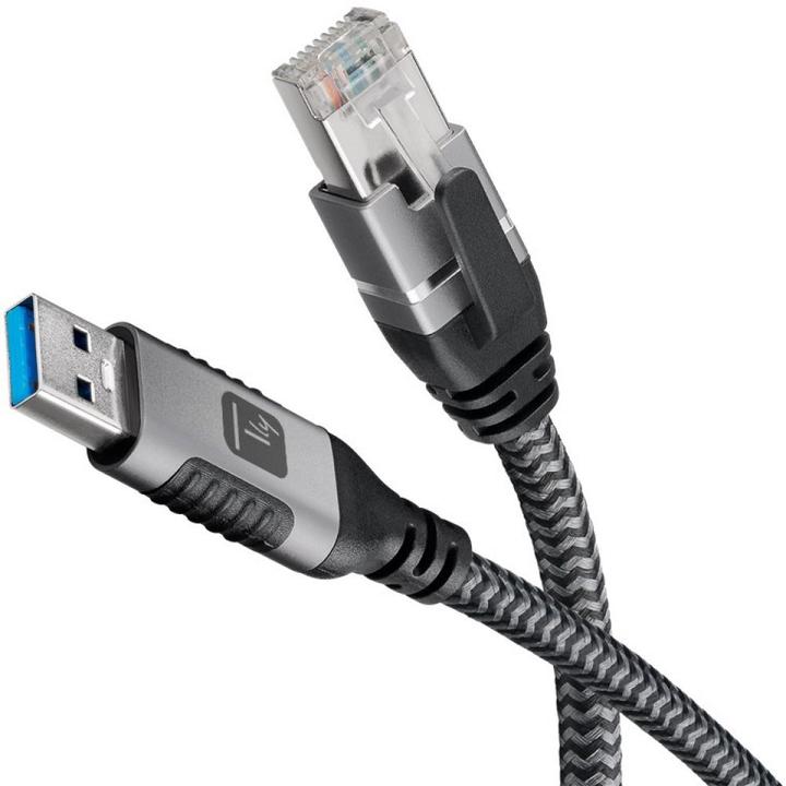 Actual product image Techly Kabel sieciowy USB-A na Gigabit Ethernet RJ45 1m (CAT6, 1 m)