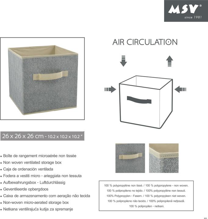 Produktbild MSV BOÎTE DE RANGEMENT MICROAÉRÉE NON-TISSÉE 26X26X26 (26 cm)