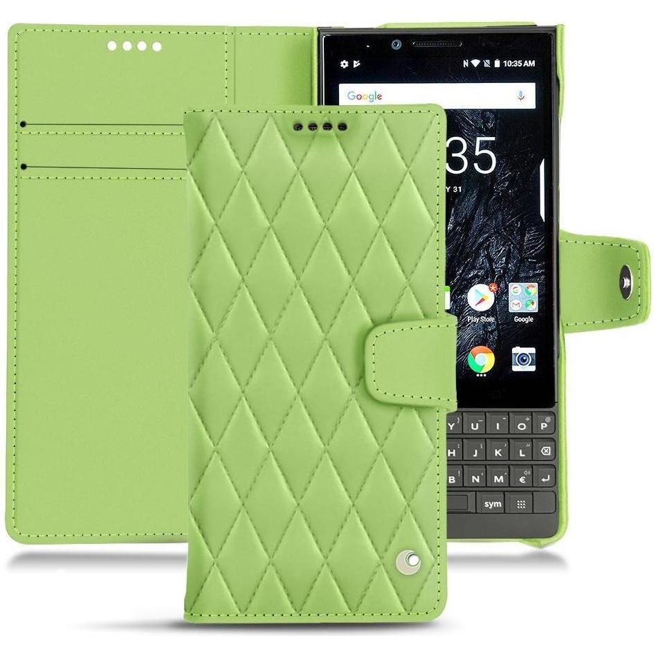 Noreve Lederschutzhülle Wallet (Blackberry KEY2), Smartphone Hülle, Grün