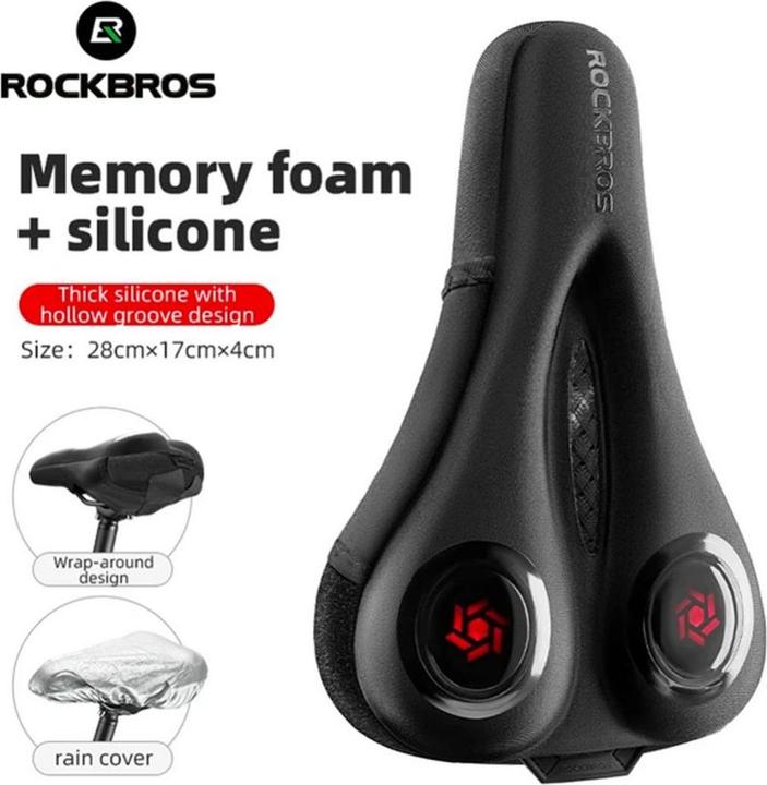 Actual product image Rockbros LF044R saddle cover + rain cover - black and red