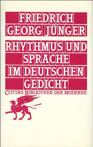 Produktbild Rhythmus und Sprache im deutschen Gedicht (Deutsch, Friedrich Georg Jünger, 1987)