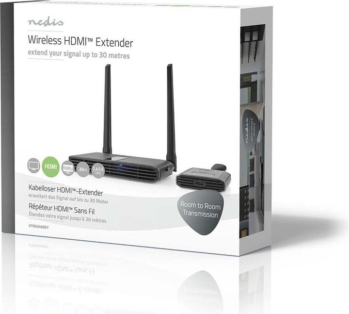 Produktbild Nedis Wireless HDMI ™ Übertrager | WLAN | 2400-5000 MHz | 30.0 m (Sichtlinie) | Maximale Auflösung: (30 m, HDCP)