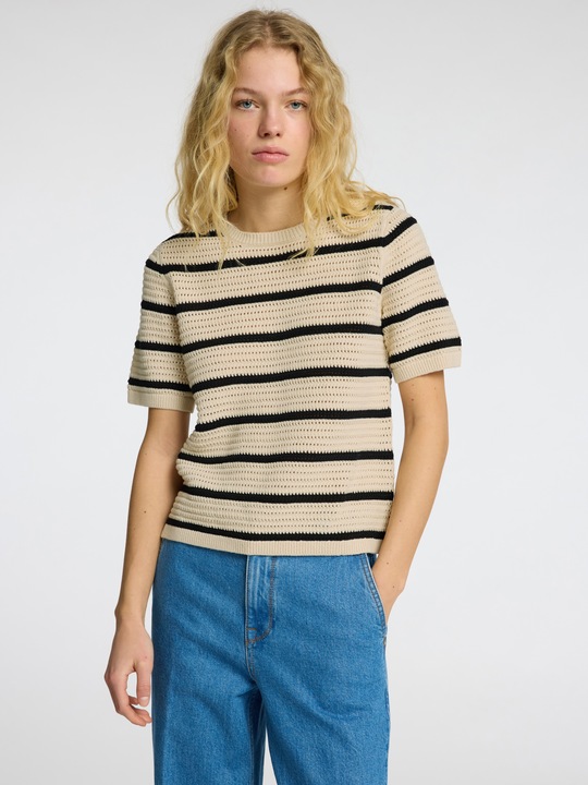 Image du produit Selected Femme Slfvinna Ss Structure Knit O-Neck Noos (M)