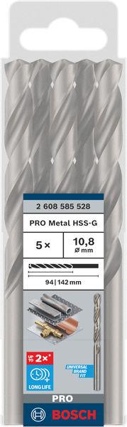 Produktbild Bosch Professional Zubehör PRO Metal HSS-G Spiralbohrer, 10,8 x 94 x 142 mm (10.8 mm)