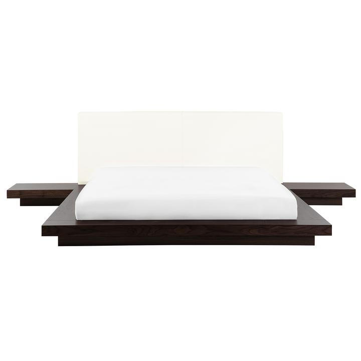 Actual product image Beliani Bed dark wood colour slatted frame 180 x 200 cm ZEN (180 x 200 cm)