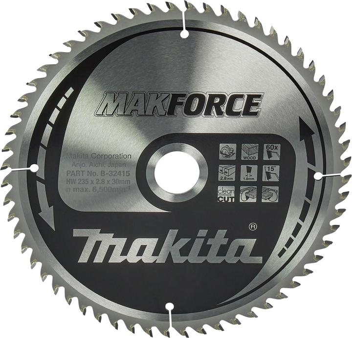 Productafbeelding Makita Zaagblad MAKFORCE 235x30x60Z