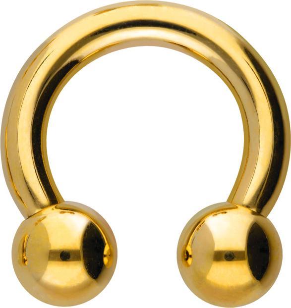 Immagine prodotto Star Piercing Barbell circolare a filo interno placcato oro con due palline (Titanio, senza ottone)