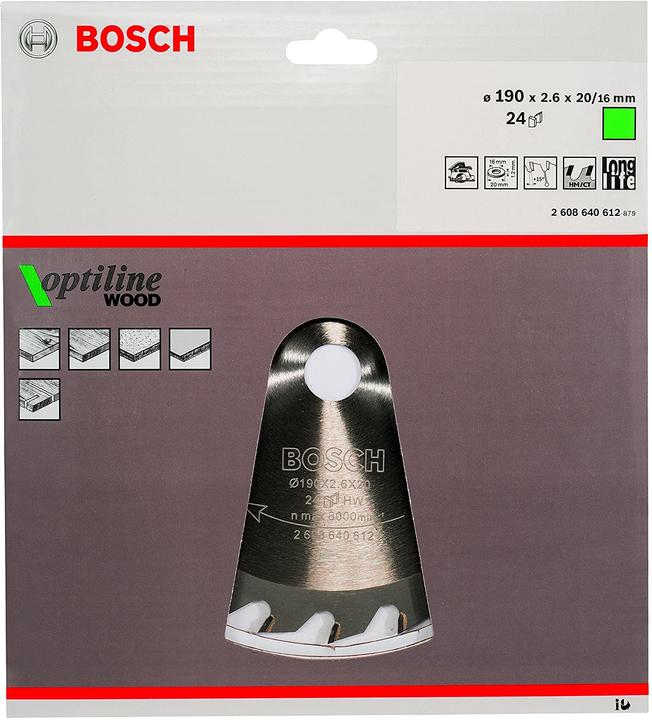 Actual product image Bosch Professional Zubehör PRO Wood circular saw blade, 190 x 2.6 x 20 mm