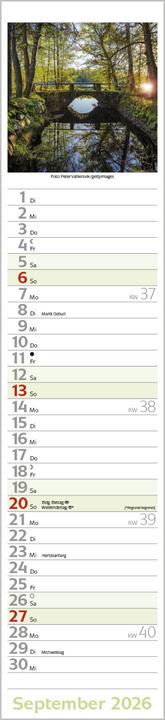 Actual product image Augenblicke Langplaner 2026 (11 x 48 cm, Hardcover, German)