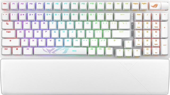 Actual product image ASUS ROG STRIX SCOPE II 96 Wireless White - Keyboard Wired & Wireless - Bluetooth 5.1 - USB - 1000 H (US, Cable, Wireless)