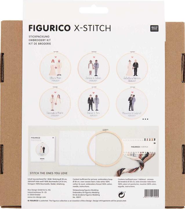 Actual product image Rico Design Embroidery Kit "Figurico Wedding