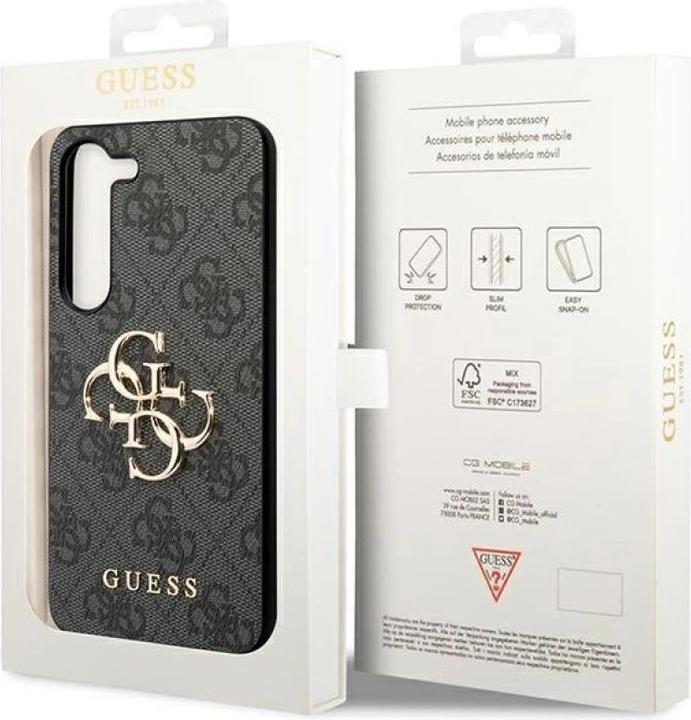 Actual product image Guess 4G Metal Logo Case for Samsung Galaxy S23 - grey (Samsung Galaxy S23)