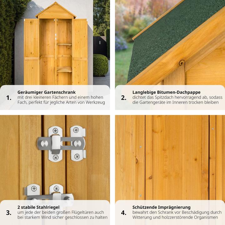Immagine prodotto tectake armadio da giardino con tetto a punta