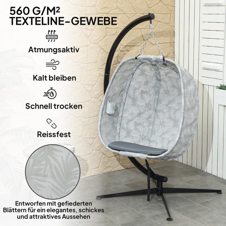 Produktbild Outsunny Hängesessel Stahl, Polyester Grau