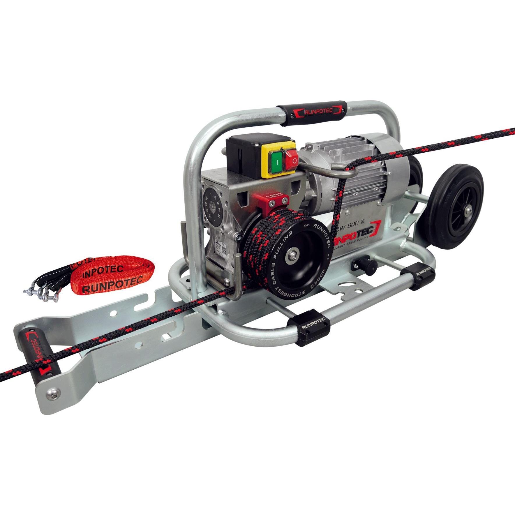 Runpotec, Seilzug + Werkstattkran, RUNPO 10138 Spillwinde CW 800E m.Trolley Kabelziehwinde waagrechten