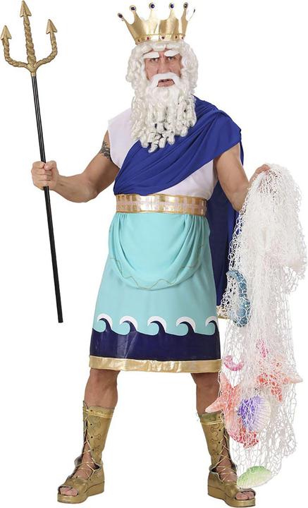 Actual product image Widmann Poseidon Lord of the Seas costume tunic, belt with ribbon, crown (S)