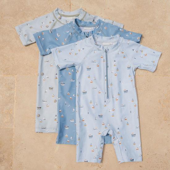 Actual product image Little Dutch Sailors Bay Short Sleeve Swimsuit Dark Blue - 86/92 (92)