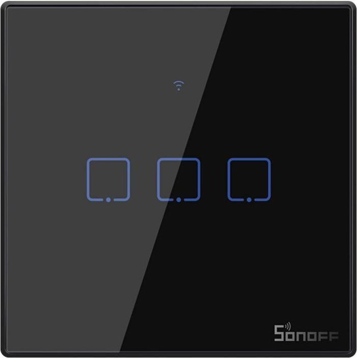 Sonoff T3EU3C - 3-gang Wi-Fi Smart Wall Switch - Black