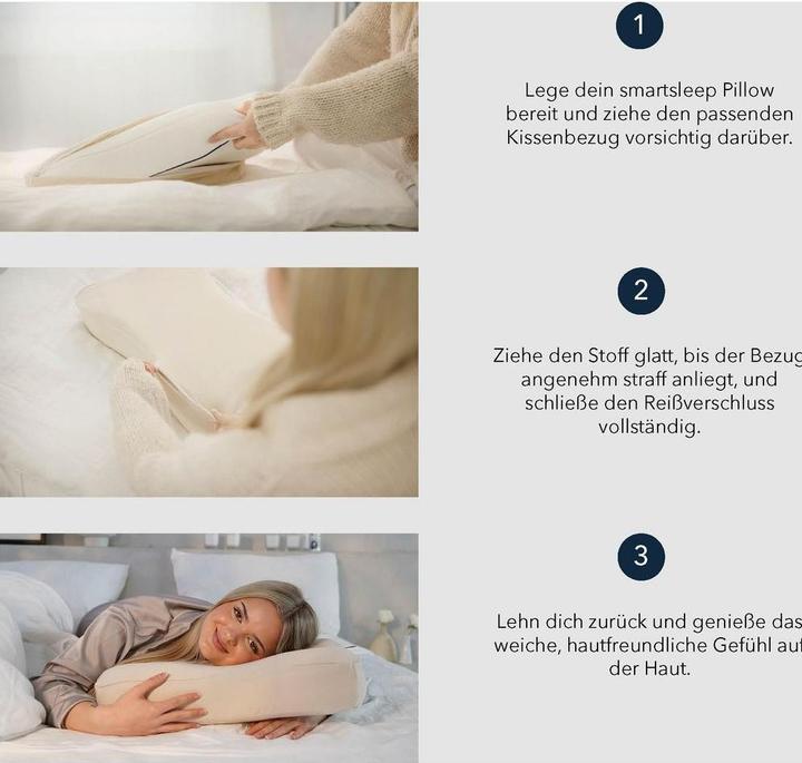 Actual product image Smartsleep Pillowcase Recovery M 50 x 32 x 11.5 cm, Grey (Pillowcase, 50 x 32 x 11.5 cm)