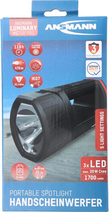 Actual product image Ansmann Professional handheld searchlight HS20R Pro (21.50 cm, 1700 lm)