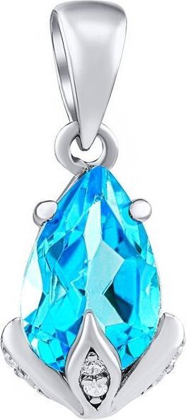 Silvego Silver Clarissa Pendant with Swissue Topaz and Brilliance Zirconia JJJ1267PTS (995er Sterlingsilber)